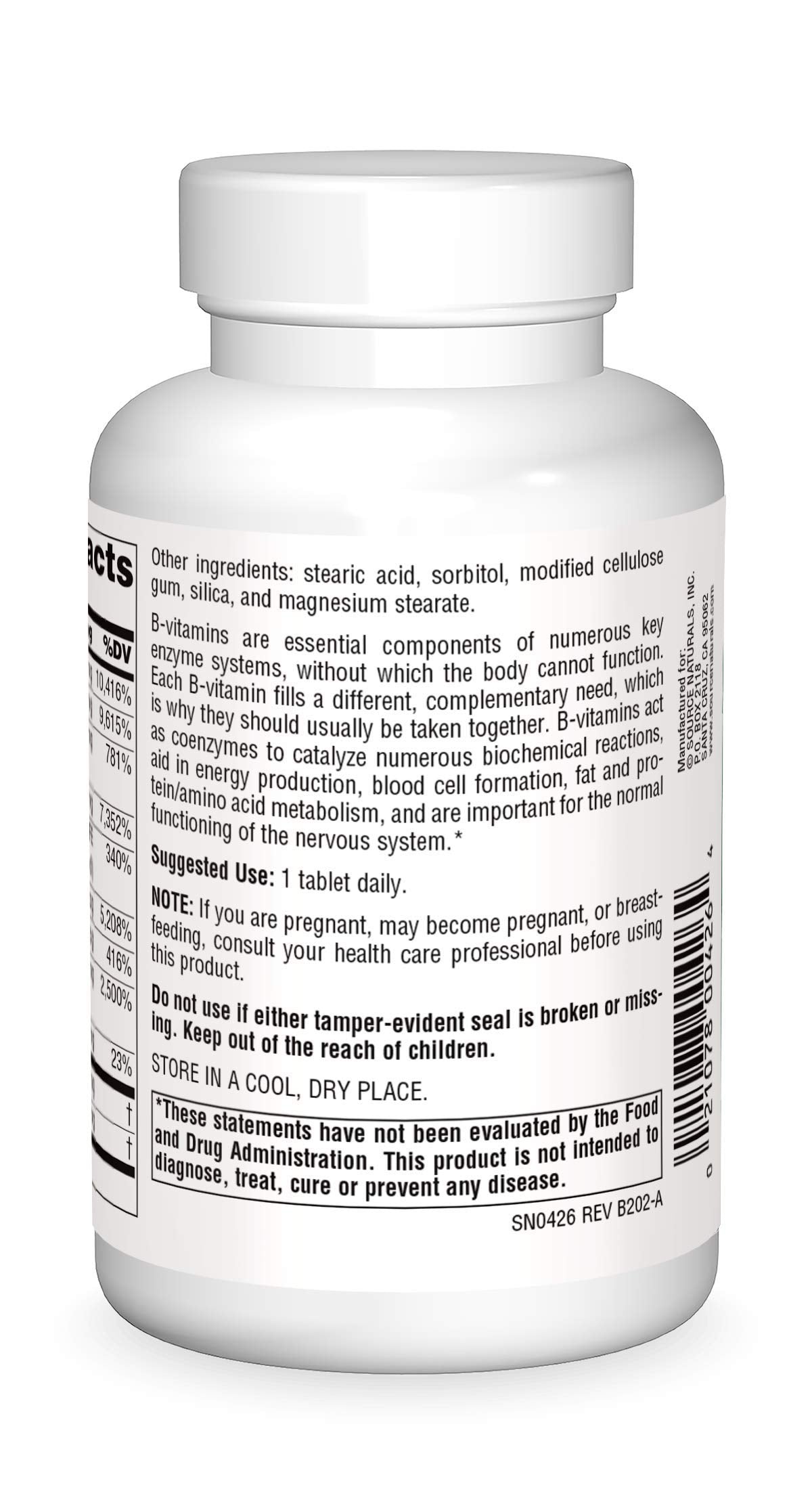 Source Naturals B-125 Vitamin B Complex - 90 Tablets - image 2