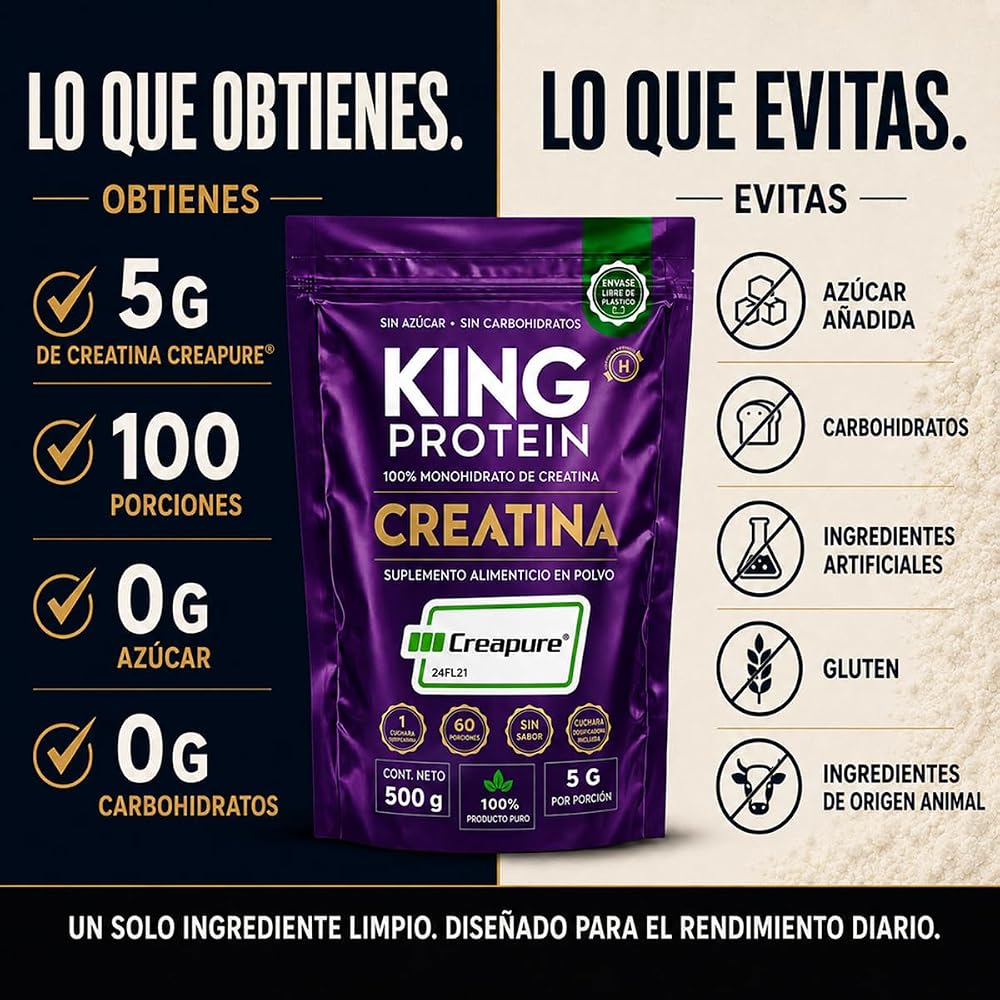 KING Protein Creapure Creatine Monohydrate Powder - 100 Servings - image 3