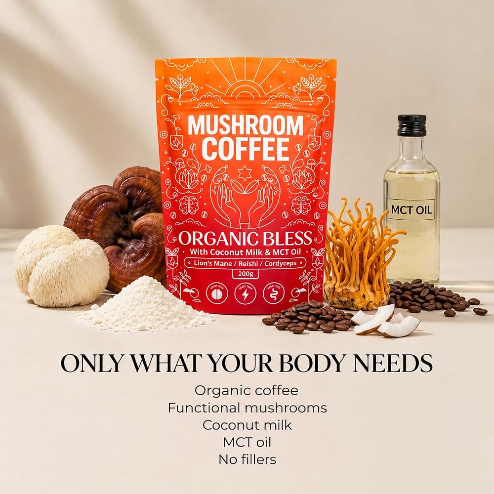 Organic Bless Mushroom Coffee Instant Powder - 30 Servings - image 8
