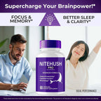 IDEAL PERFORMANCE Nite Hush Pro Brain Supplements Memory & Focus - 60 Capsules - image 5