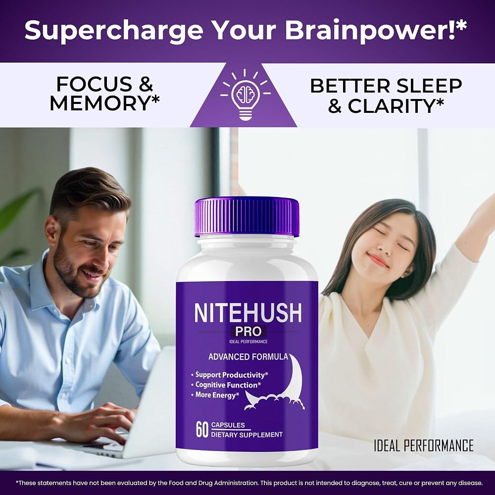 IDEAL PERFORMANCE Nite Hush Pro Brain Supplements Memory & Focus - 60 Capsules - image 5
