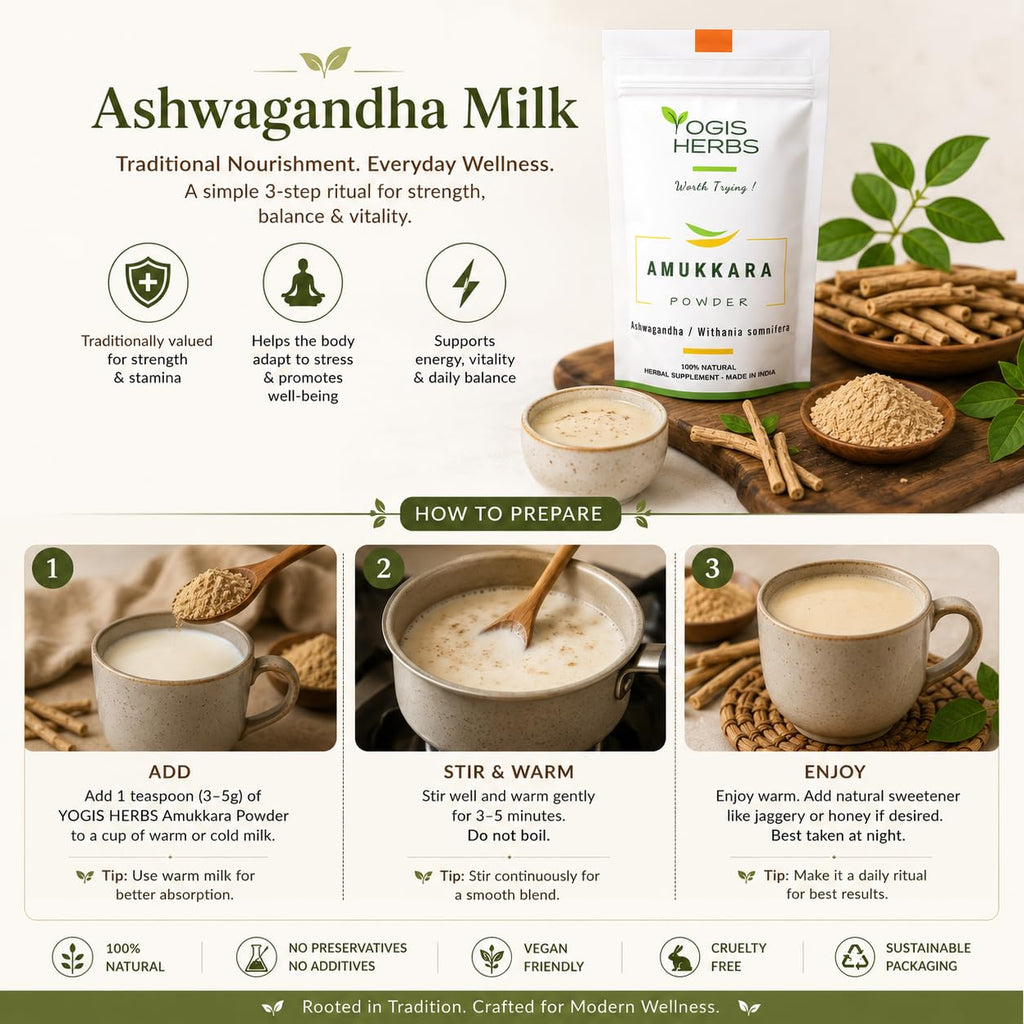 YOGIS HERBS Amukkara Powder Ashwagandha Root - 16 Ounce - image 5