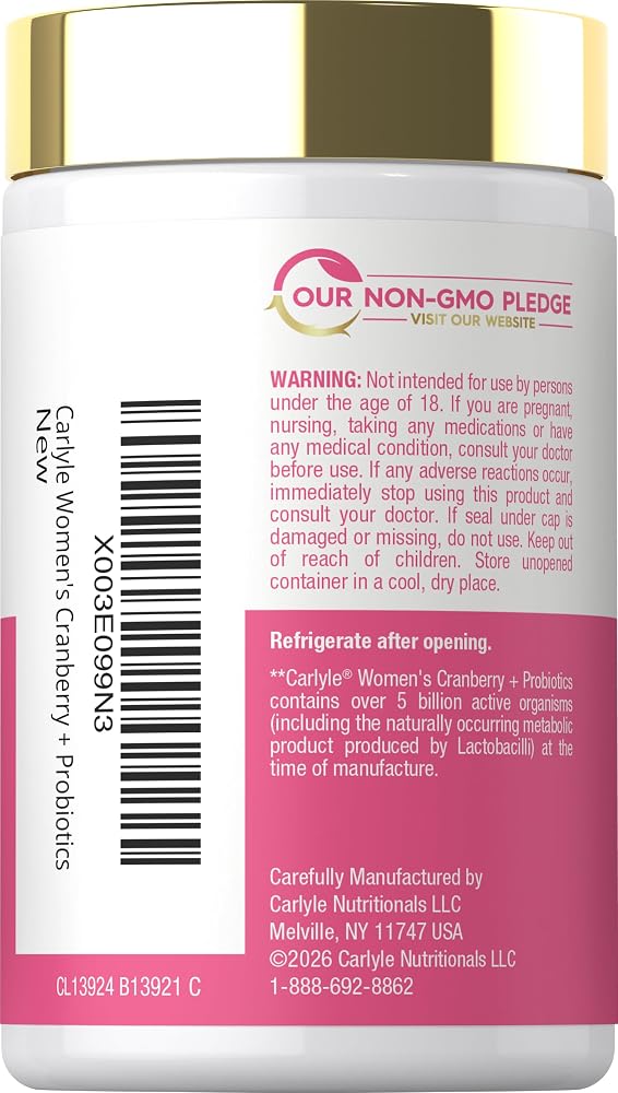 Carlyle Women's Cranberry Plus Probiotics - 120 Vegetarian Capsules - image 3
