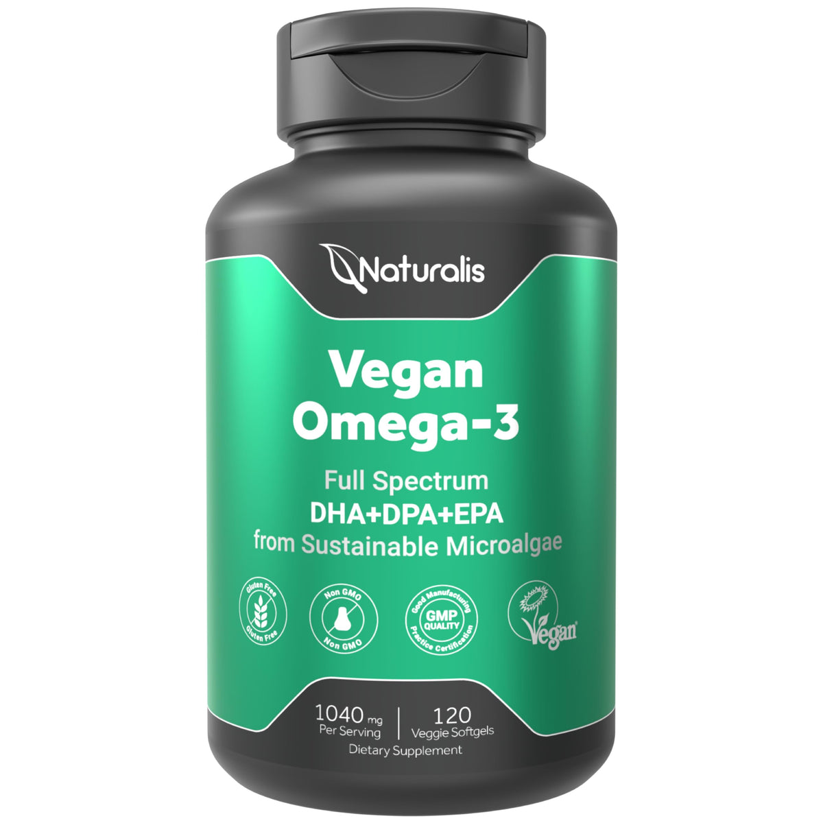 Naturalis Vegan Omega 3 Full Spectrum DHA, EPA & DPA from Algae Oil