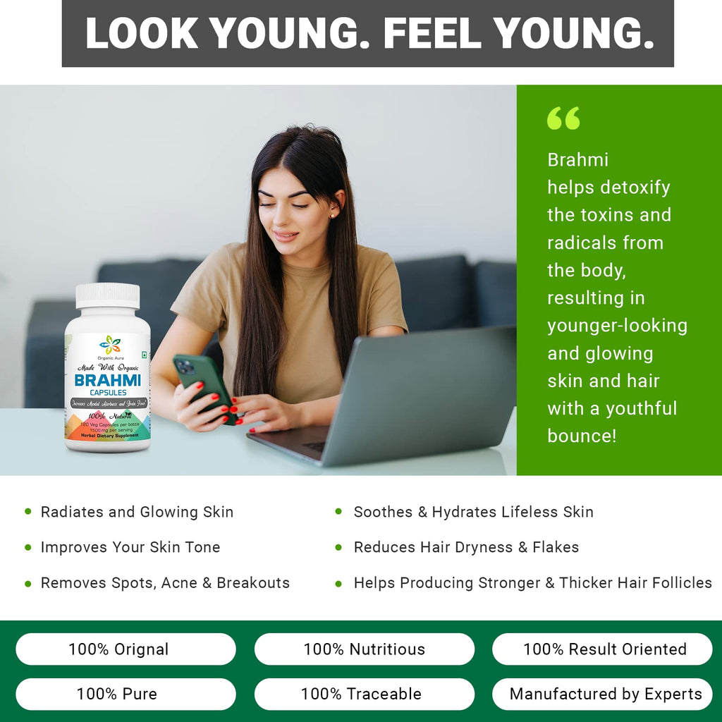 Organic Aura Brahmi Capsules Memory & Cognitive Support - image 8