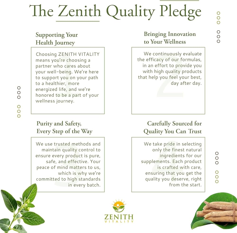 Zenith Vitality Ashwagandha 1300mg Stress Relief - 60 Capsules - image 6