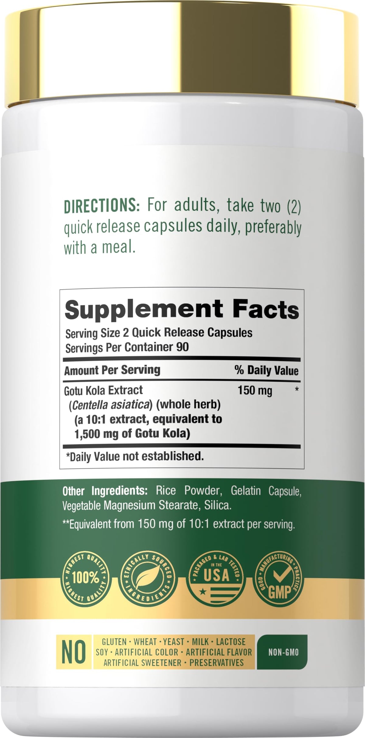 Carlyle Gotu Kola Supplement - 180 Capsules - image 2