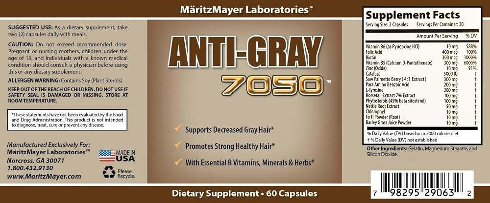 MÄRITZMAYER LABORATORIES Anti-Gray Hair 7050 - 360 Capsules - image 3