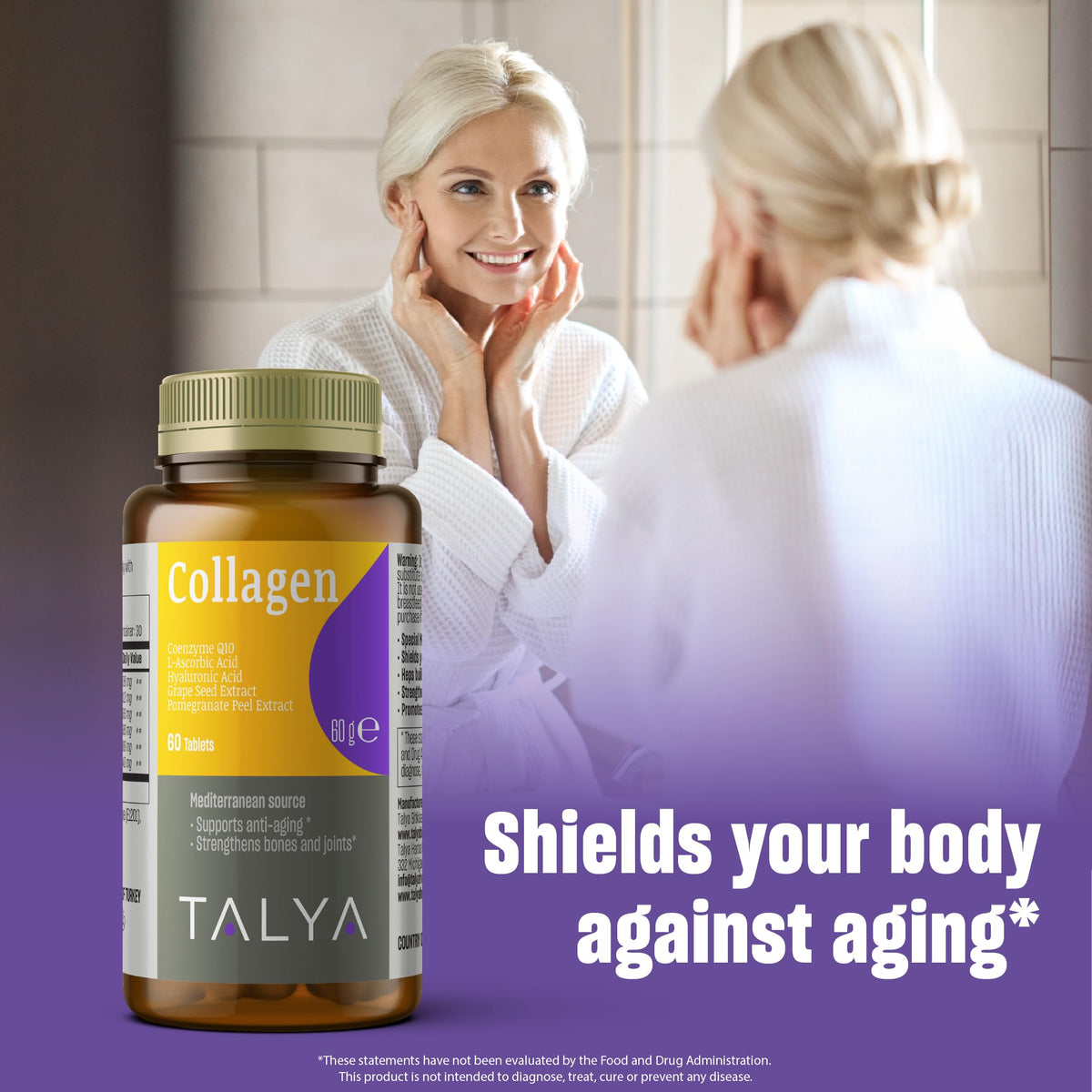 TALYA Collagen Pills with Hyaluronic Acid & Vitamin C - 60 Capsules - image 4