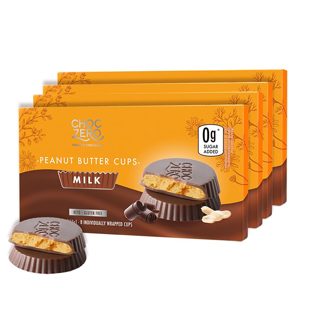 ChocZero Sugar Free Milk Chocolate Peanut Butter Cups - 4 Pack