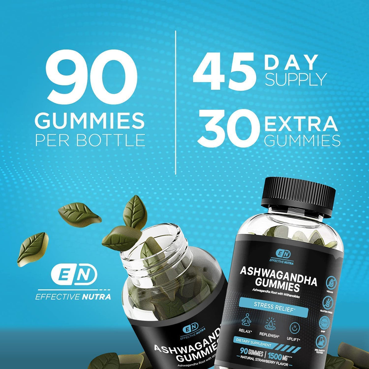 Effective Nutra Ashwagandha Gummies 1500mg - Stress Relief