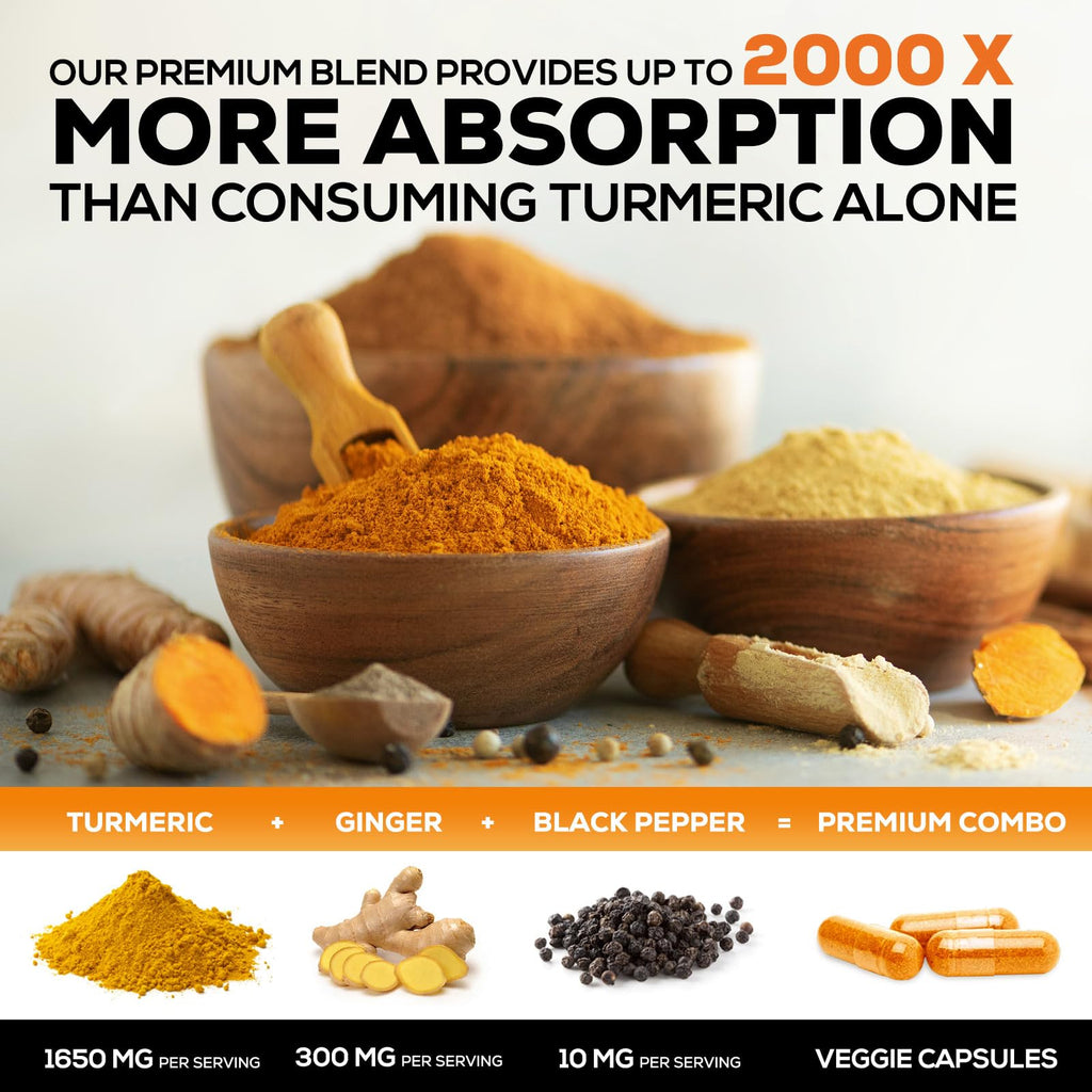 Nature's Nutrition Turmeric Curcumin Supplement - 95% Curcuminoids