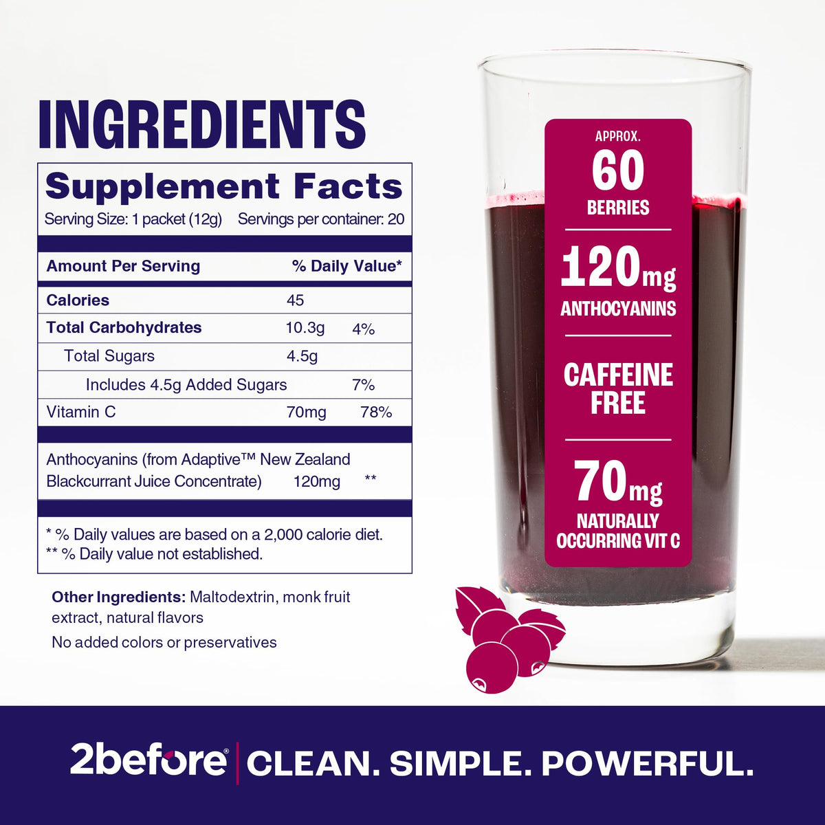 2before Blackcurrant Pre Workout Super Powder Parent Variation