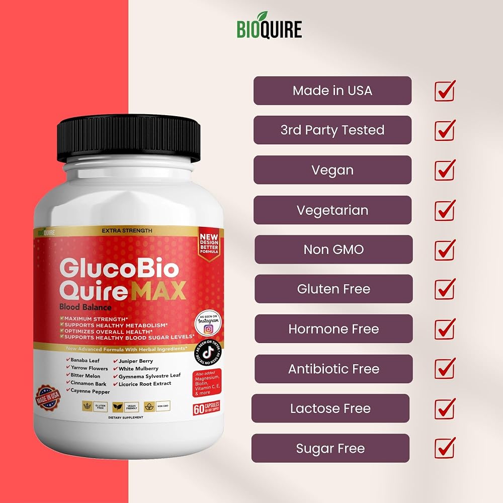 BIOQUIRE Gluco Bio Quire Max Blood Balance Ultra Dietary Supplement