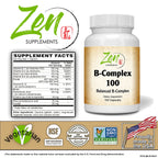 Zen Supplements B-Complex Vitamin - 100 Capsules - image 2