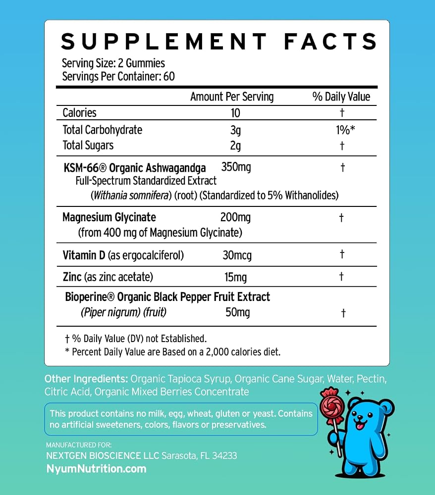 FUCOIDAN FORCE Organic KSM-66 Ashwagandha Gummies - 180 Count - image 3