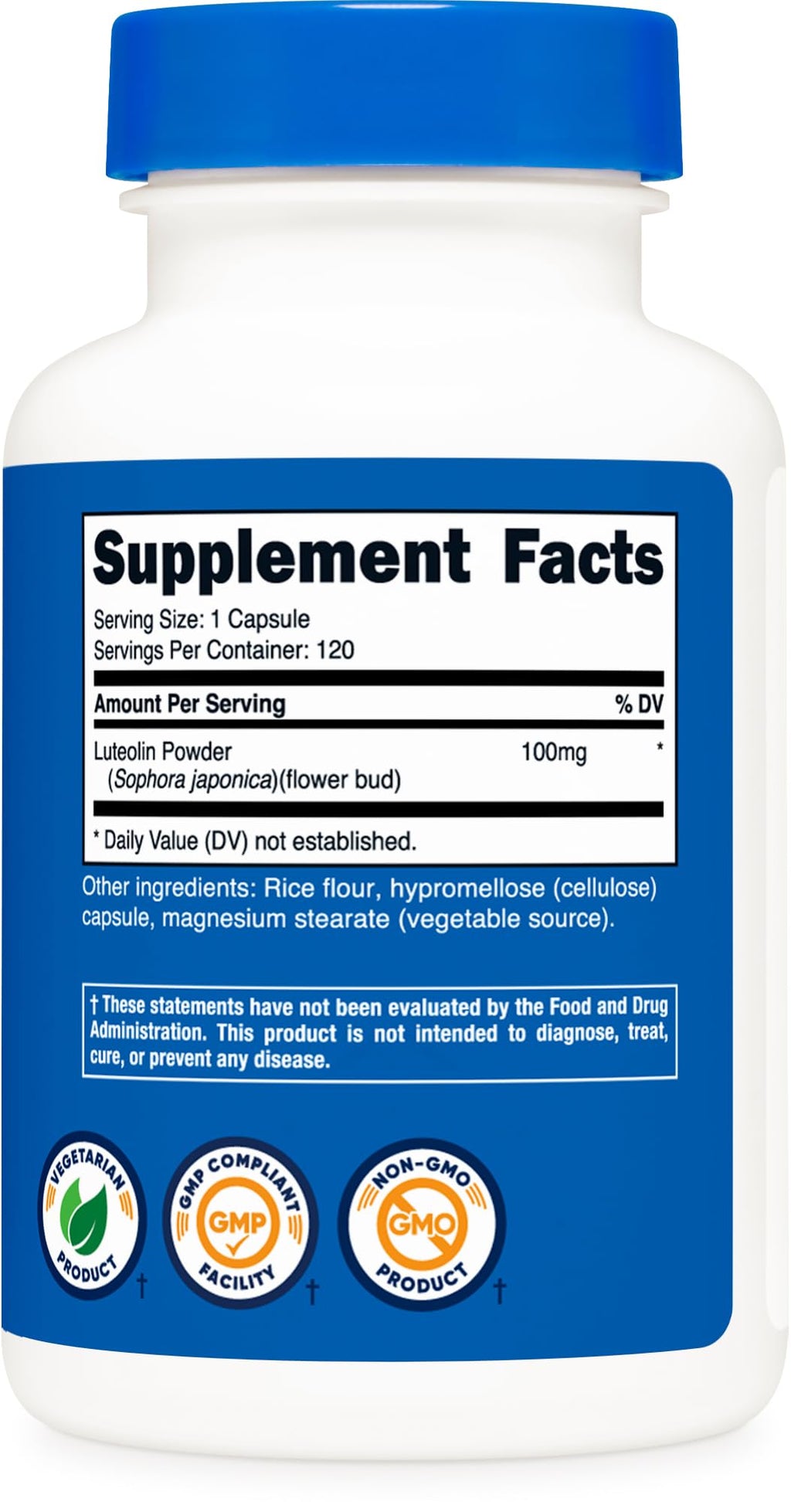 Nutricost Luteolin 100mg - 120 Vegetarian Capsules - image 5