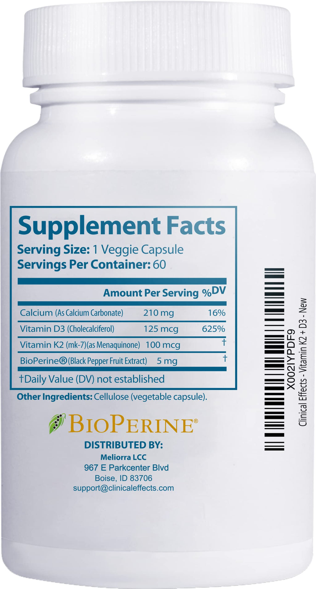 Clinical Effects Vitamin K2 + D3 - K2 + D3 Vitamin Supplement