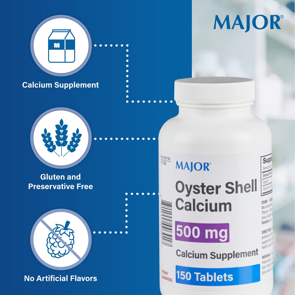 Major Oyster Shell Calcium 500 mg - 150 Tablets - image 3