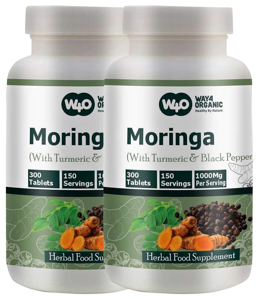 WAY 4 ORGANIC W4O Moringa Tablets with Turmeric and Black Pepper