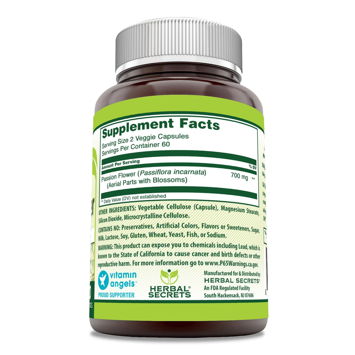 Herbal Secrets Passion Flower 700 Mg - 120 Vegetarian Capsules - image 2