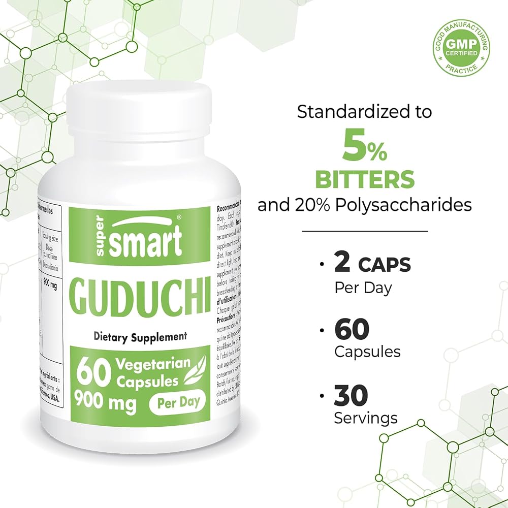 Supersmart Guduchi 900mg Tinospora Cordifolia Extract - 60 Vegetarian Capsules - image 4