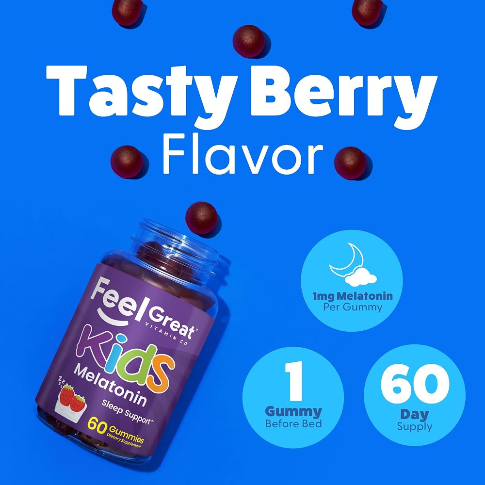 The Feel Great Vitamin Company Kids Melatonin 1mg Gummies - 60 Count - image 3