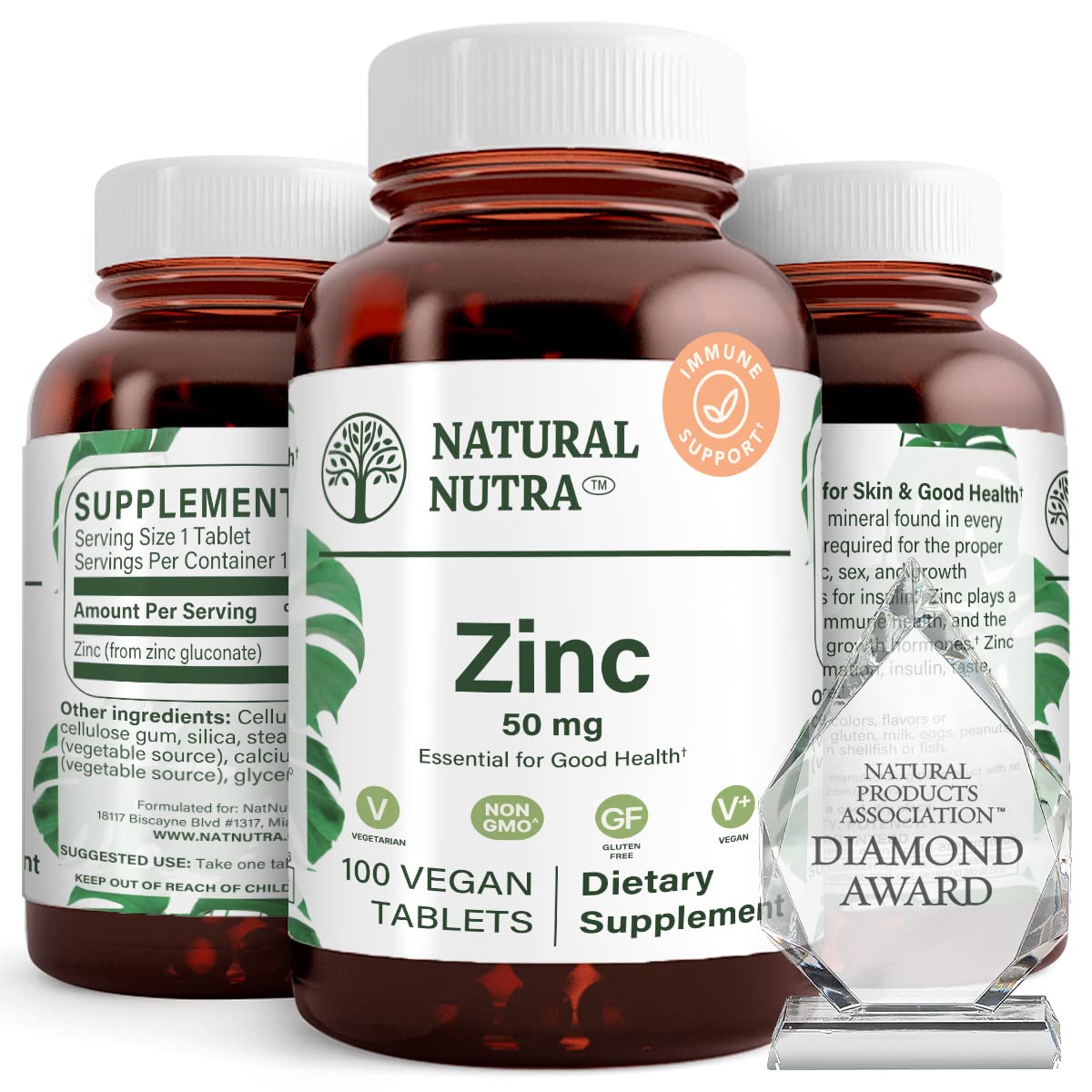 Natural Nutra Zinc Gluconate 50mg Supplement Parent