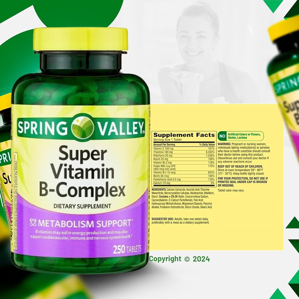 LightSpring Super Vitamin B-Complex Tablets - 250 Count - image 2