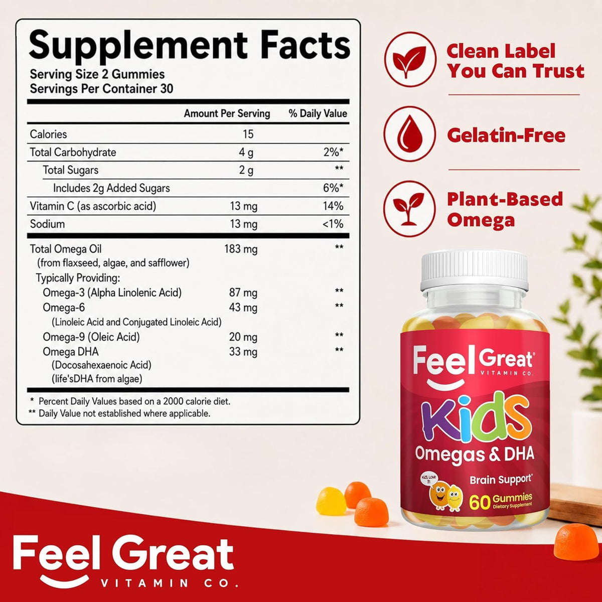 The Feel Great Vitamin Company Omega 3 DHA Gummies for Kids - 60 Count - image 5