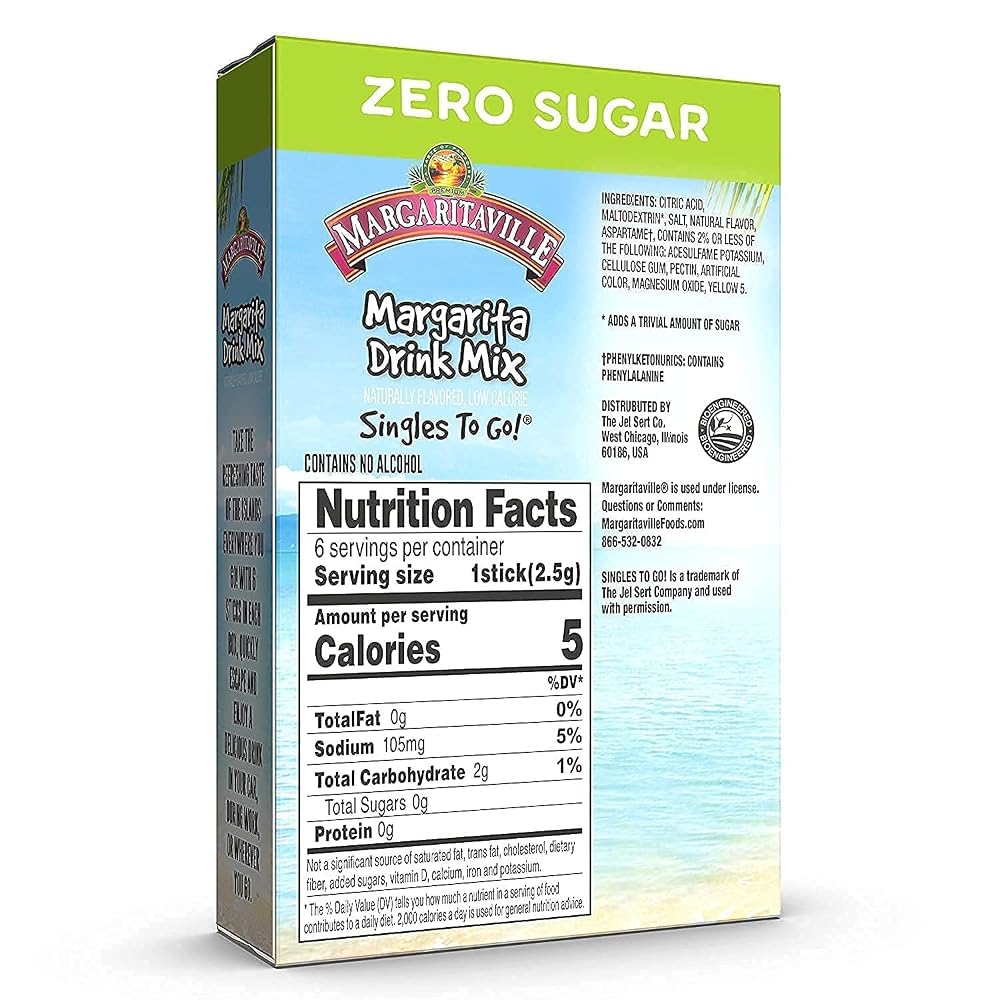 Singles To Go! Margaritaville Margarita Powdered Drink Mix - 72 Packets - image 2