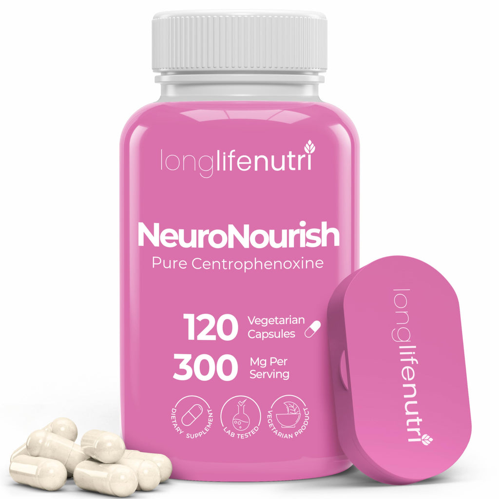 LongLifeNutri NeuroNourish Centrophenoxine 300mg - 120 Vegetarian Capsules