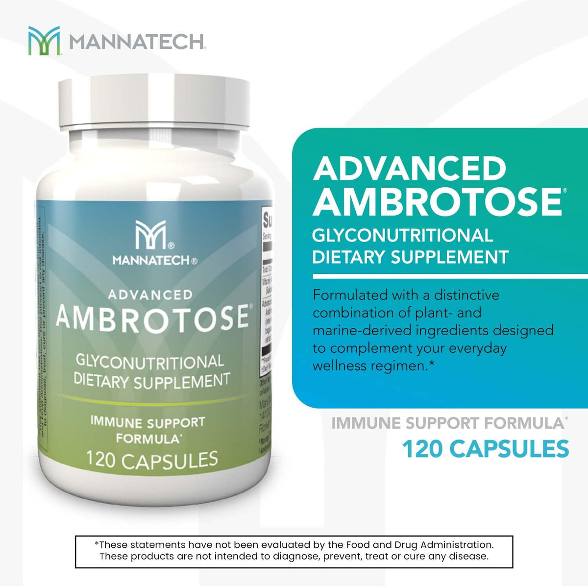 Mannatech Advanced Ambrotose Immune Support - 120 Capsules - image 3
