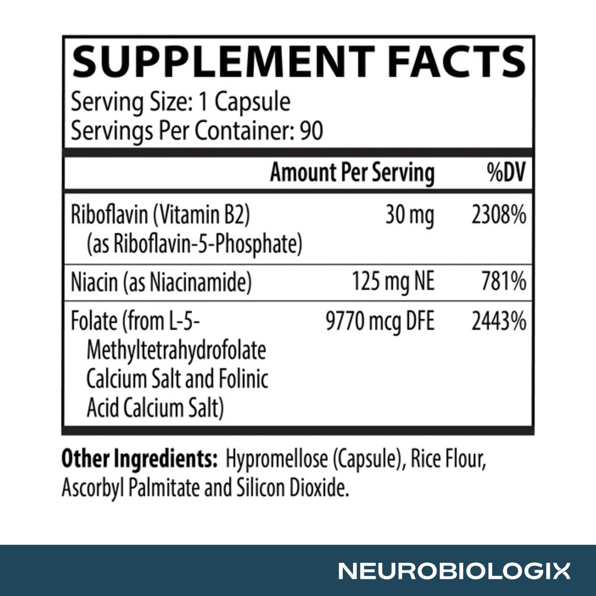 Neurobiologix Methyl Folate Plus L-5-Methylfolate - 90 Capsules - image 5