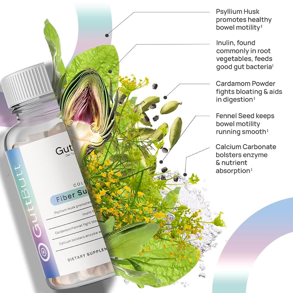 GuttButt Vegan Cleanliness Fiber Supplement - 120 Capsules - image 3