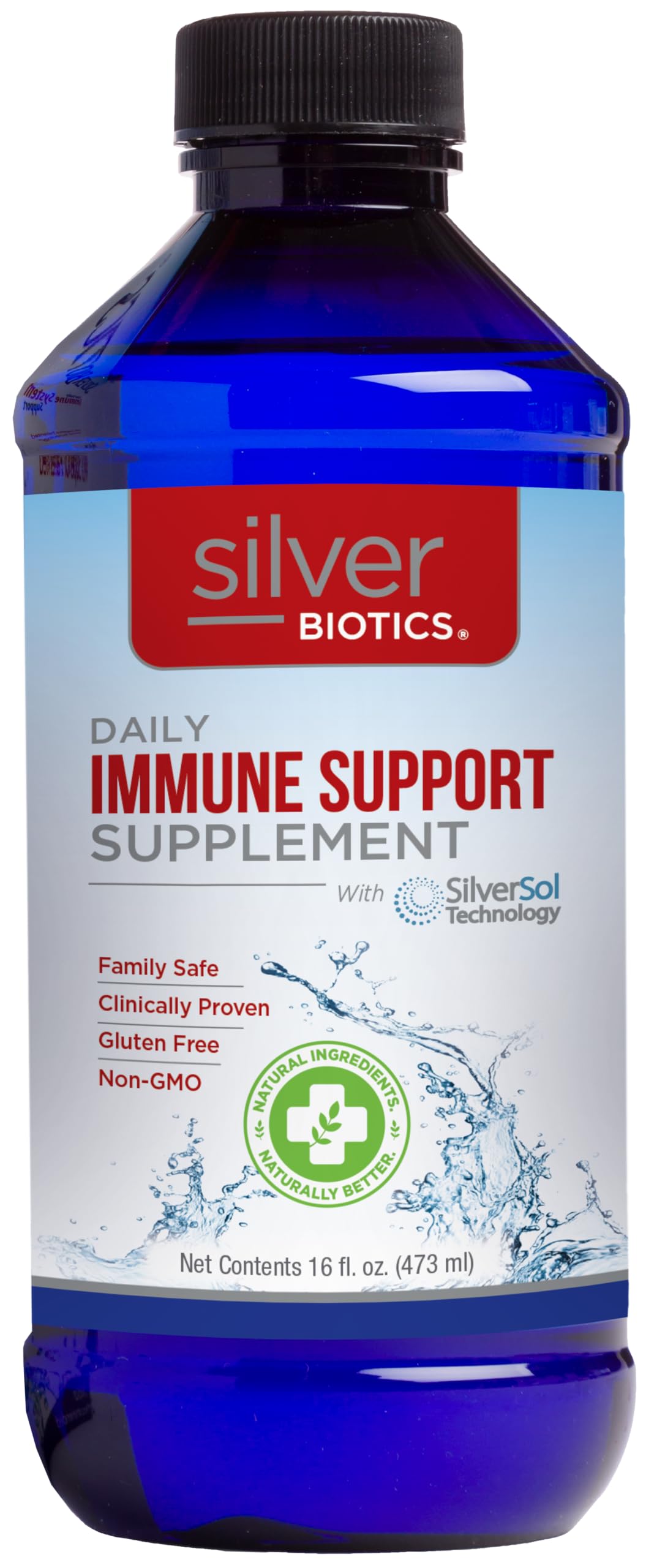 Silver Biotics SilverSol Technology Ag₄O₄ 10 PPM Immune Support - 16 Fl Oz