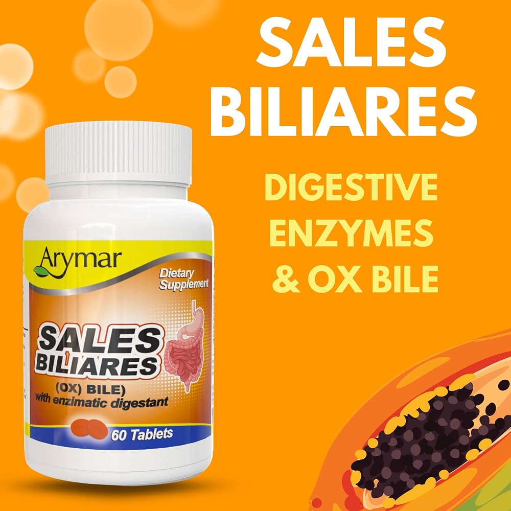 Arymar Sales Biliares Ox Bile with Digestive Enzymes - 60 Tablets - image 3