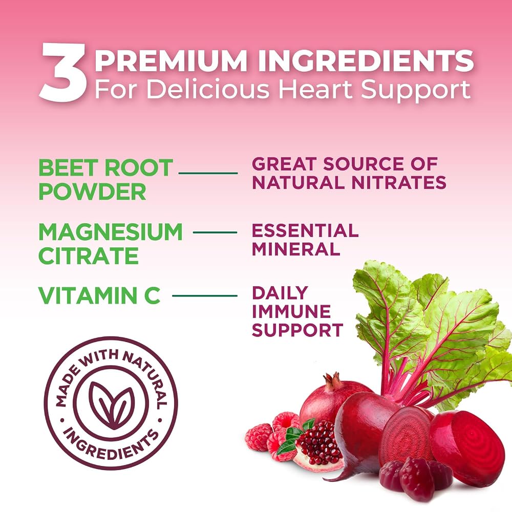 Nature's Nutrition Beet Root Gummies for Energy & Heart Health - 60 Gummies - image 6