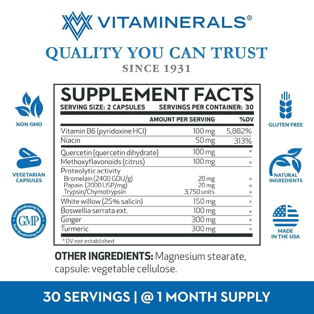 Vitaminerals Inflamax Plus Quercetin Vegetarian Capsules - 60 Count - image 5