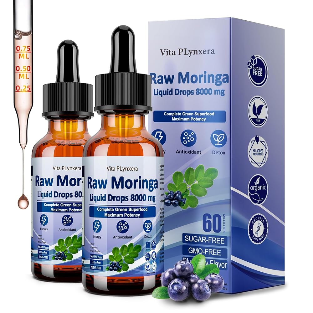 Vita PLynxera Raw Moringa Liquid Drops 8000 mg