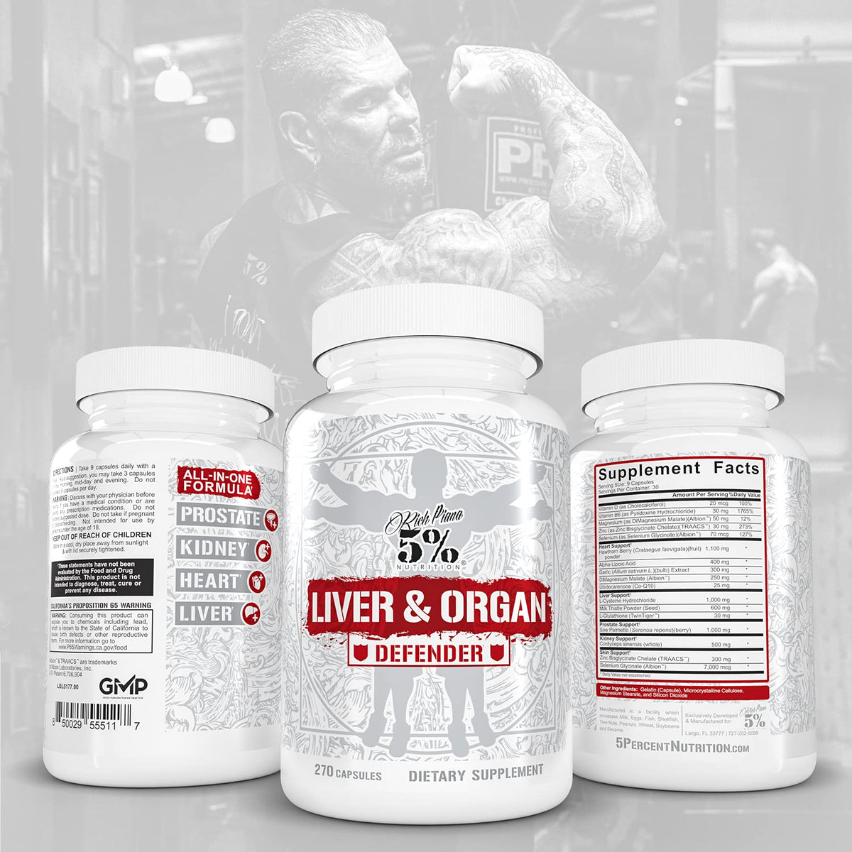 5% Nutrition 2-Stack Liver & Organ Defender with NAC + Test Booster - image 2
