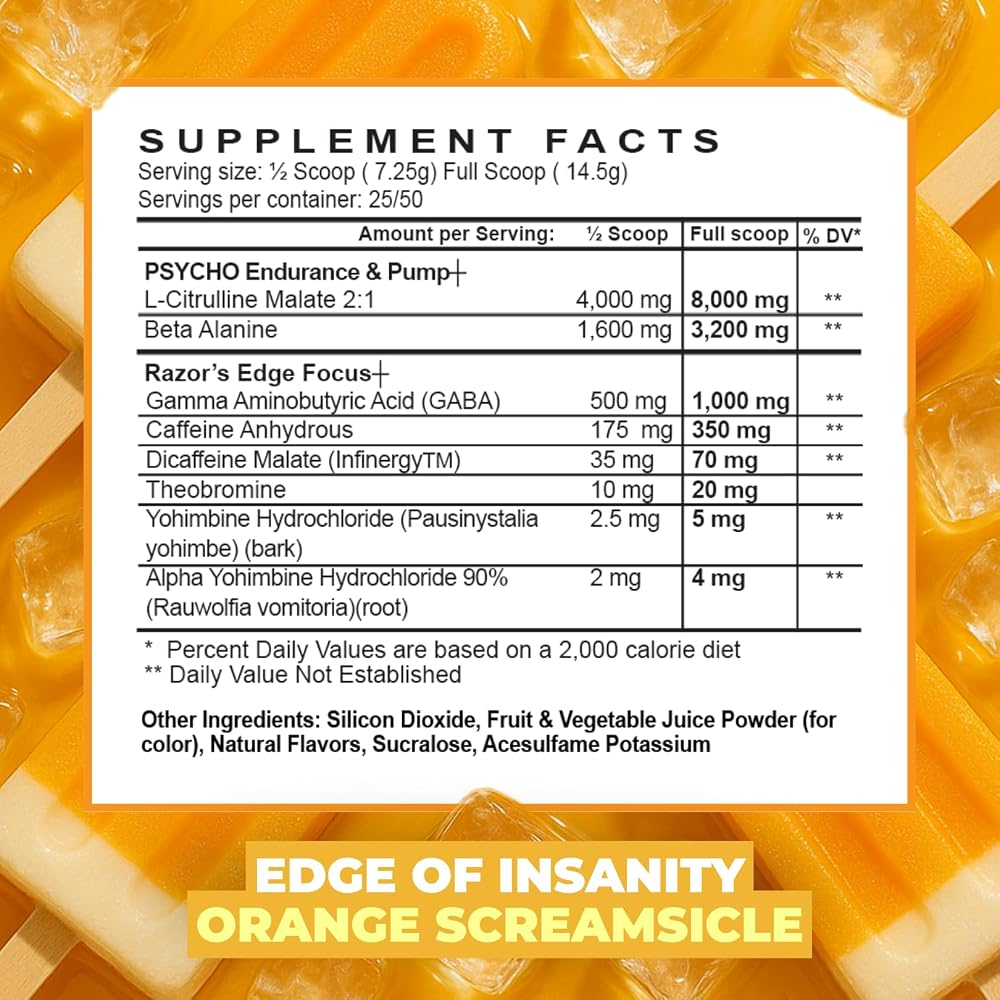 Psycho Pharma Edge of Insanity High-Stim Pre-Workout Powder