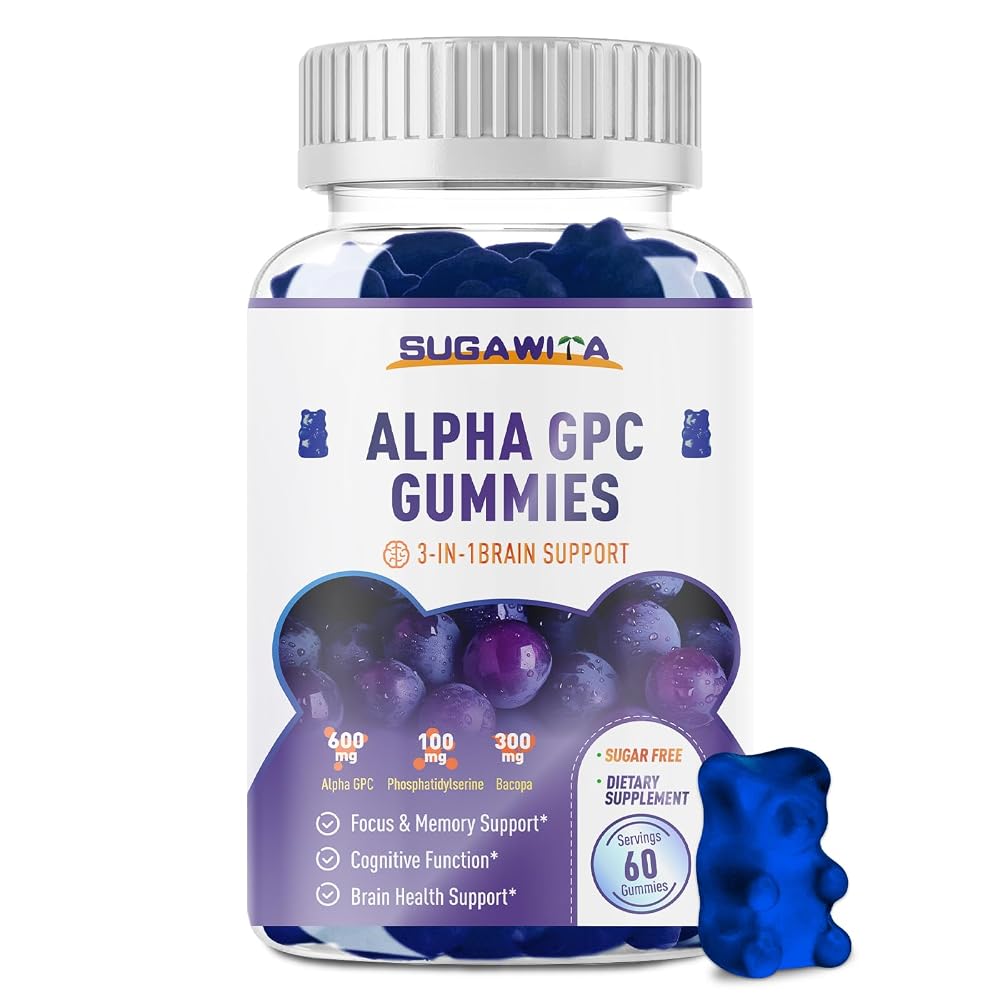 SUGAWITA Alpha GPC Choline Gummies 600mg with Phosphatidylserine