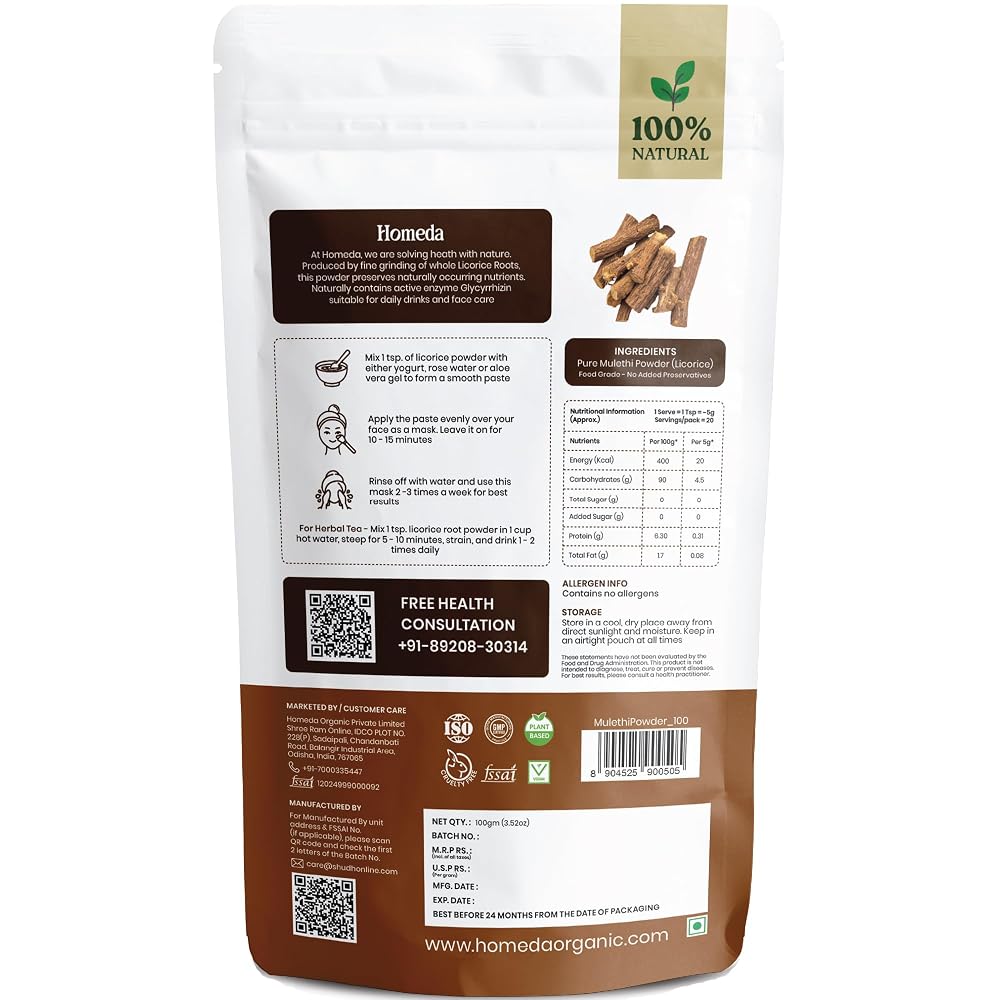 Homeda Organic Licorice Root Powder for Face - 3.56 oz - image 7