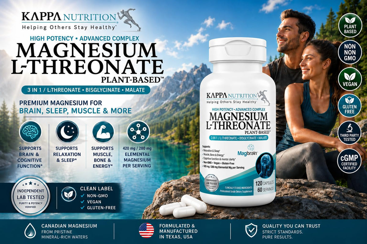 KAPPA NUTRITION Magnesium L-Threonate Plant-Based 3 in 1