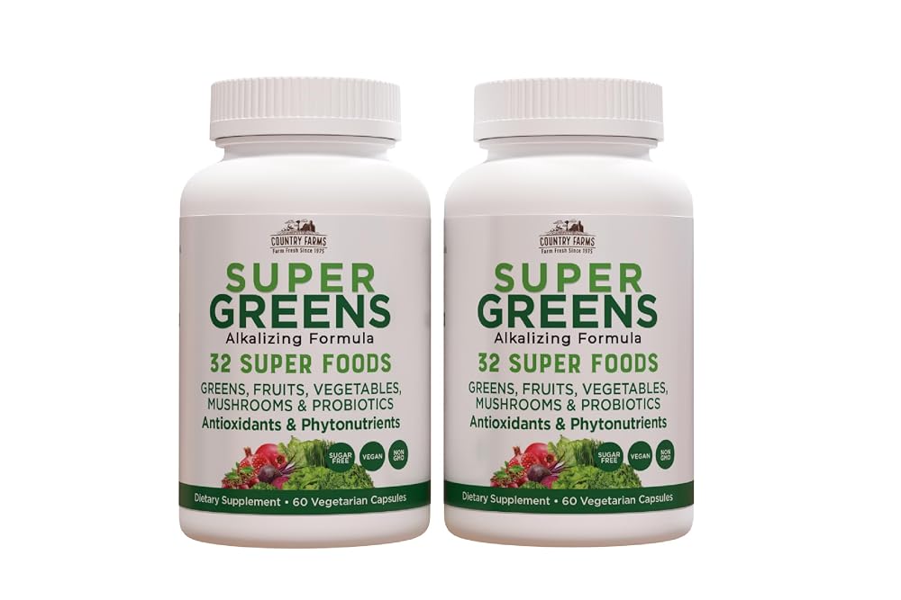 Country Farms Super Greens Vegicaps Whole Food Supplement - 120 Count