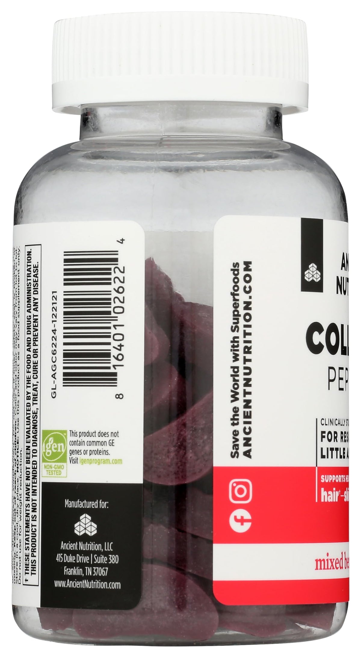Ancient Nutrition Hydrolyzed Collagen Peptides Gummies Mixed Berry - 45 Count - image 5
