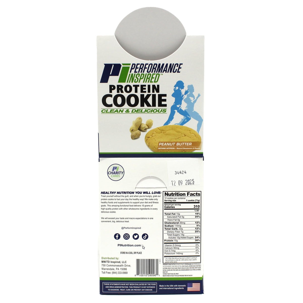 Performance Inspired Nutrition Protein Cookie - All Natural - Guilt