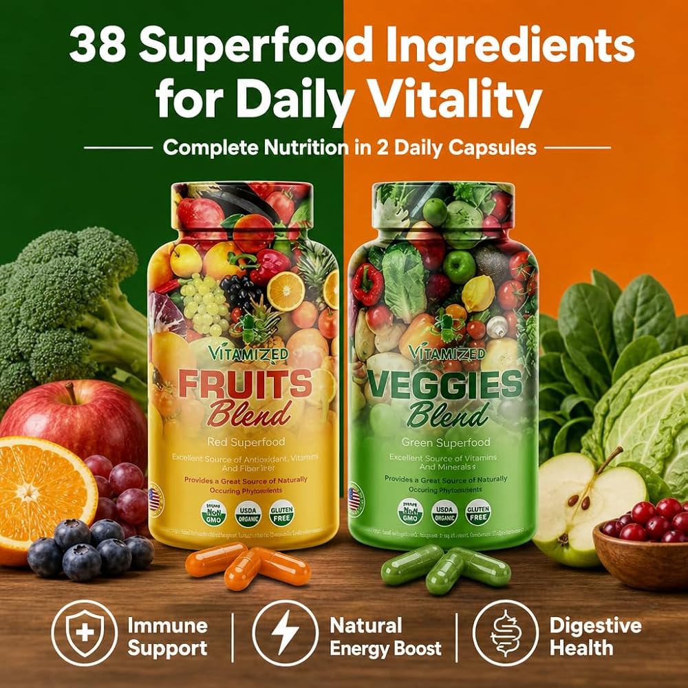 VITAMIZED 38 Fruits and Vegetables Supplement - 180 Capsules - image 2
