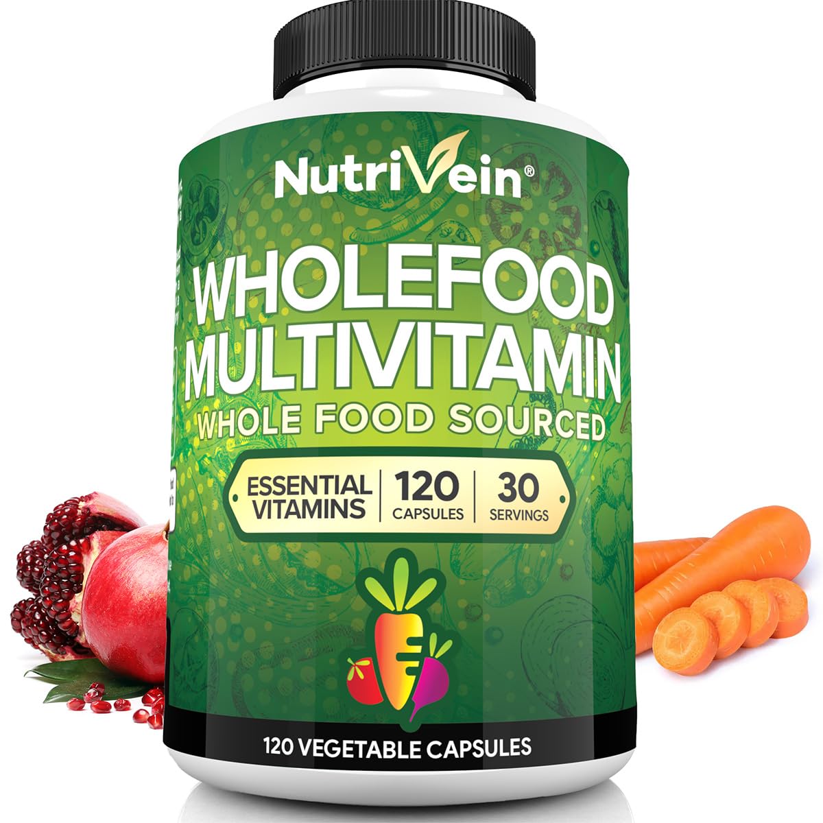 Nutrivein Premium Whole Food Multivitamin - 120 Capsules